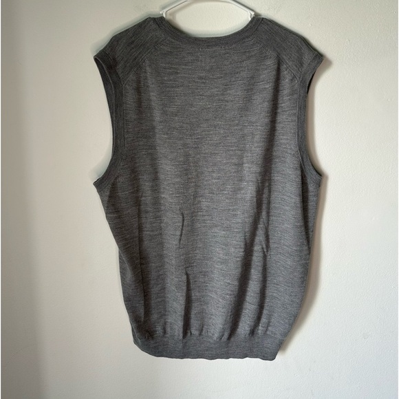 Brooks Brothers 346 V-Neck Mens XXL GreyMerino Wool Sweater Vest - Picture 3 of 6